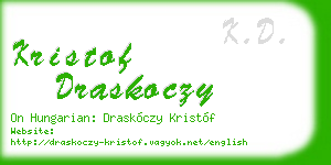 kristof draskoczy business card